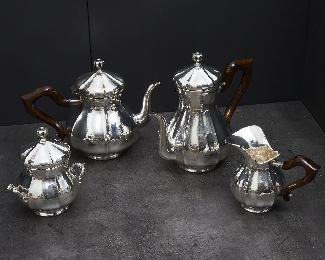 Tea And Coffee Service Silver 4 Pieces Zanolli Vintage 189644 Us0008499