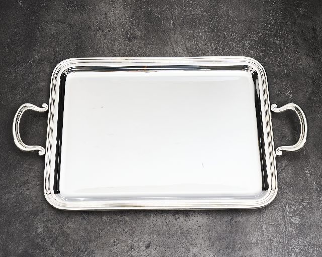 Rectangular tray silver 966 grammi in english style