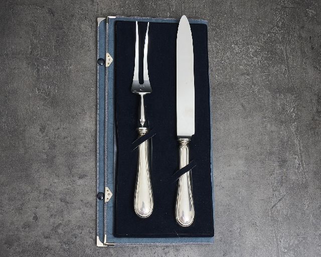 Roast cutlery set silver 50 grammi 2 pieces in english style