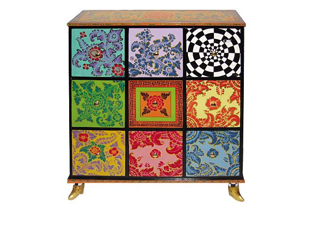 Cassettiera drag cabinet l dipinta a mano