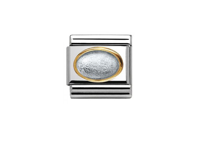 Rock crystal composable steel and gold with silver leaf