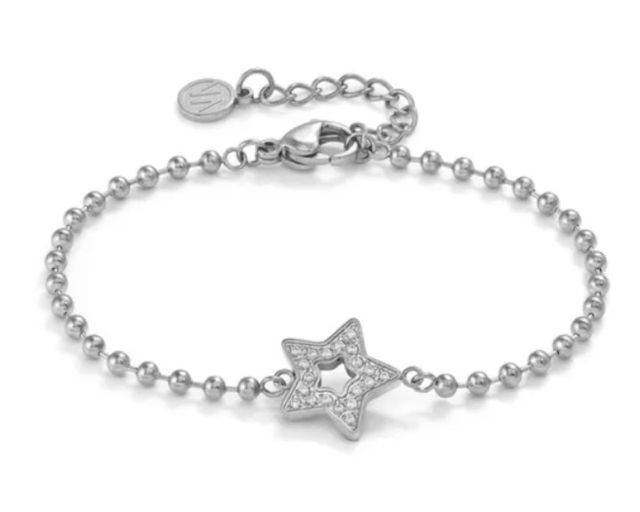 Bracelet milleluci steel with star and zircons
