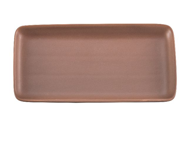 Rectangular plate levante porcelain brown