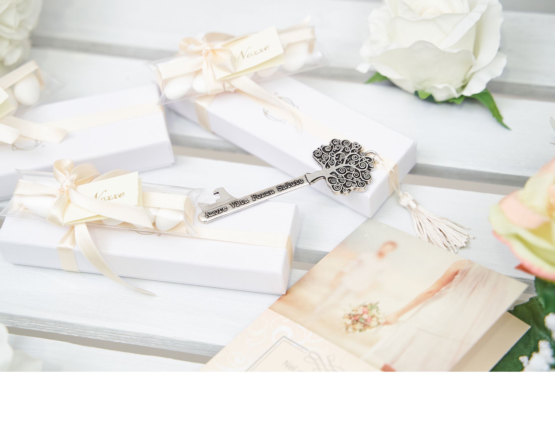 Chiave Albero Della Vita Con Nappina E Scatola Portaconfetti Selezione Zanolli 170528 912mz20445hx