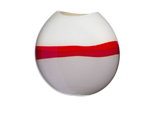 Vase eclissi murano glass ivory grey red