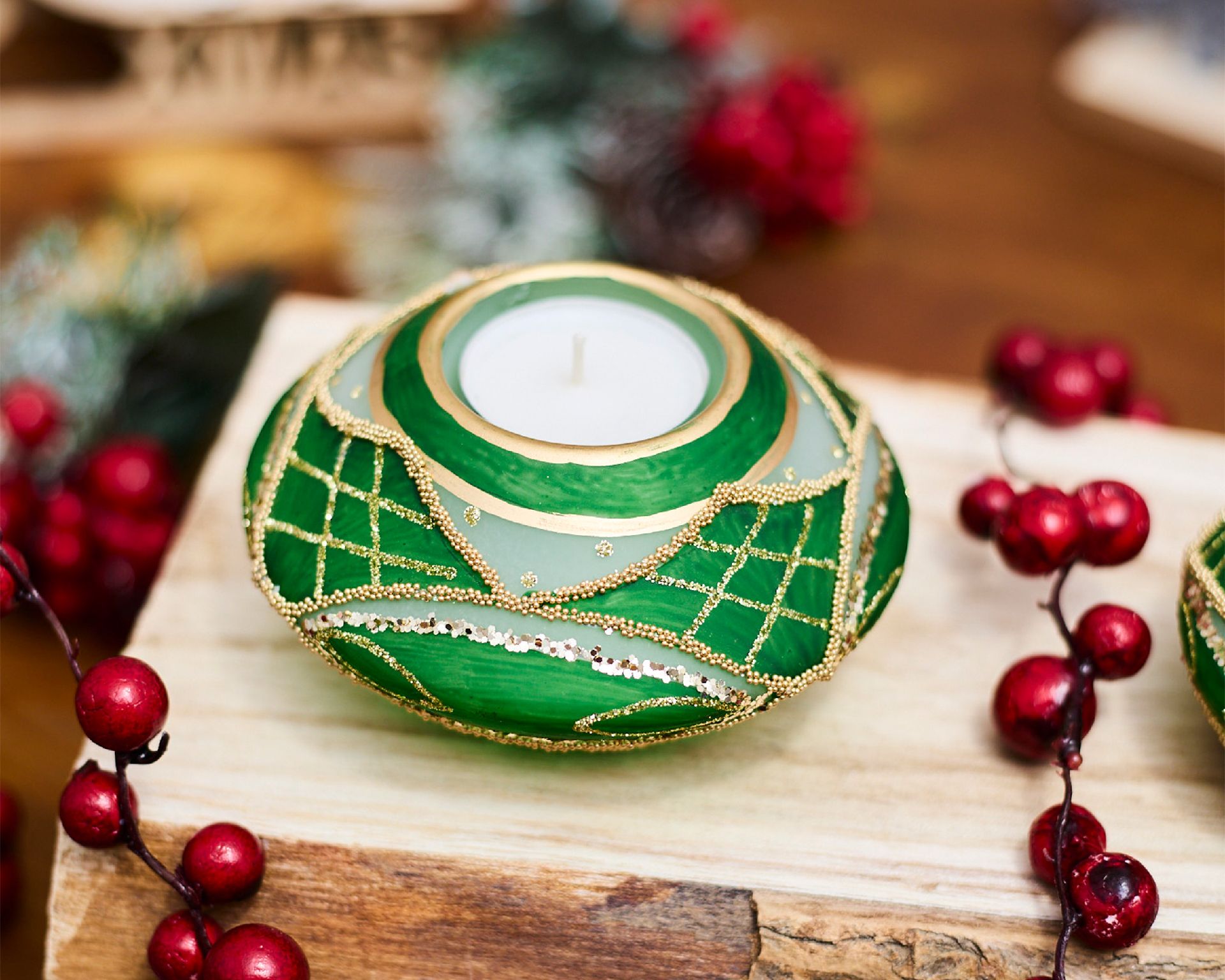 Idea Regalo Natale Portacandela Led Con T Light Verde Selezione Zanolli 189044 592n868506