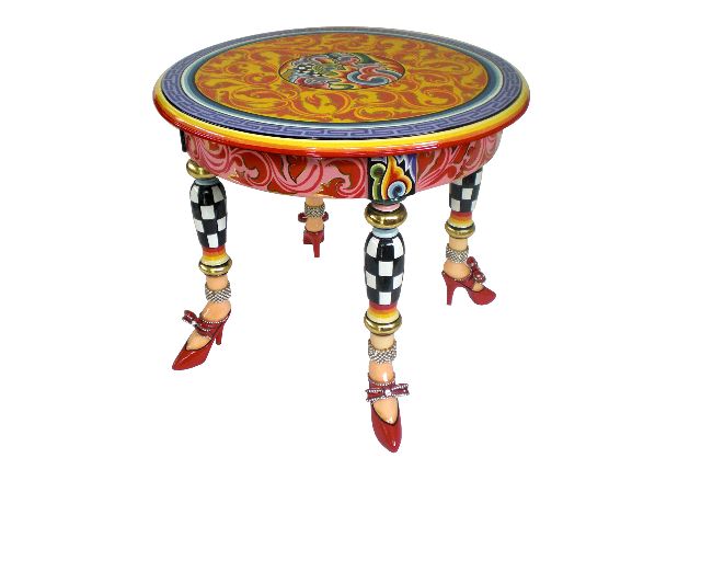 Tavolino side table versailles dipinto a mano