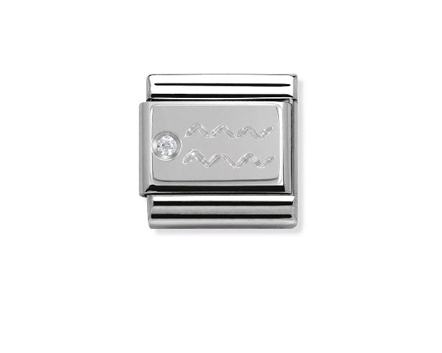 Aquarius composable steel silver and zircons