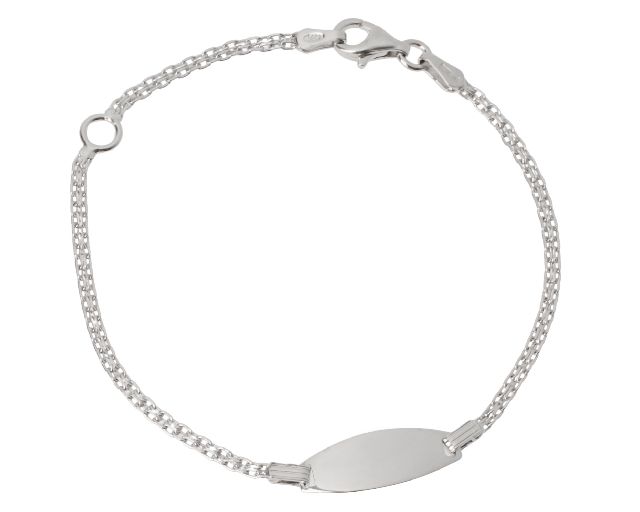 Bracciale bimbo/a argento con piastrina