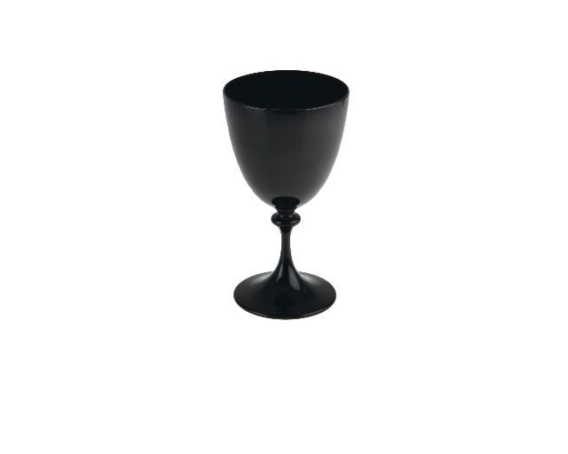 Wine glass mori murano glass black