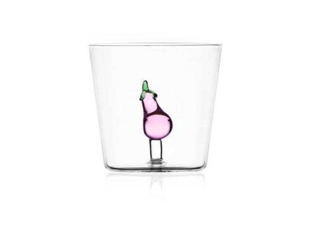 Tumbler glass vegetables eggplant