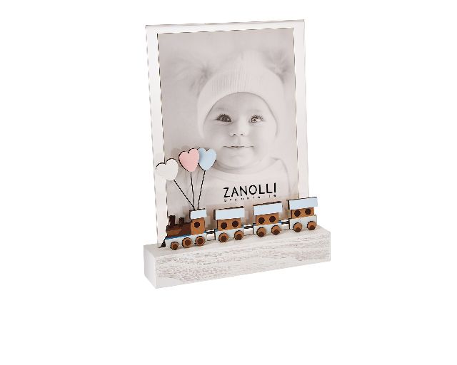 Picture frame train blue
