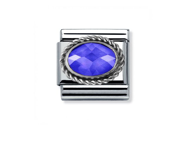 Zircone viola composable acciaio argento e zirconi