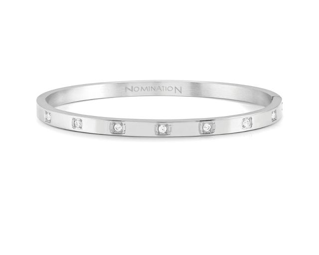 Bracelet pretty bangles steel cubes with zircons