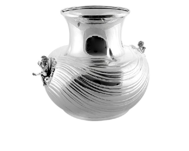 Vaso argento con putto