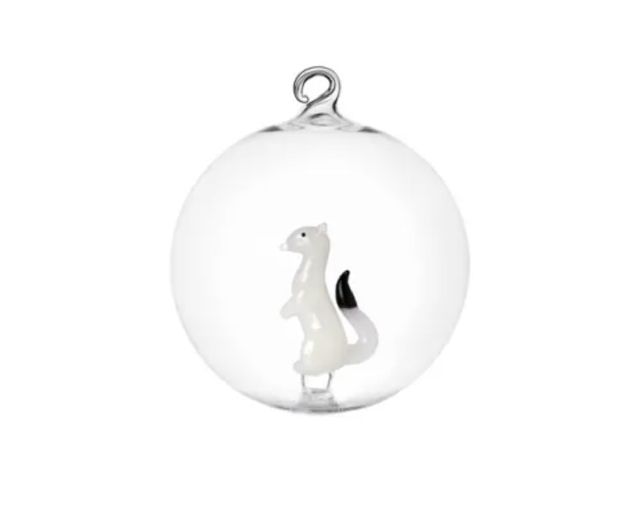 Idea regalo natale palla di natale furetto woodland tales