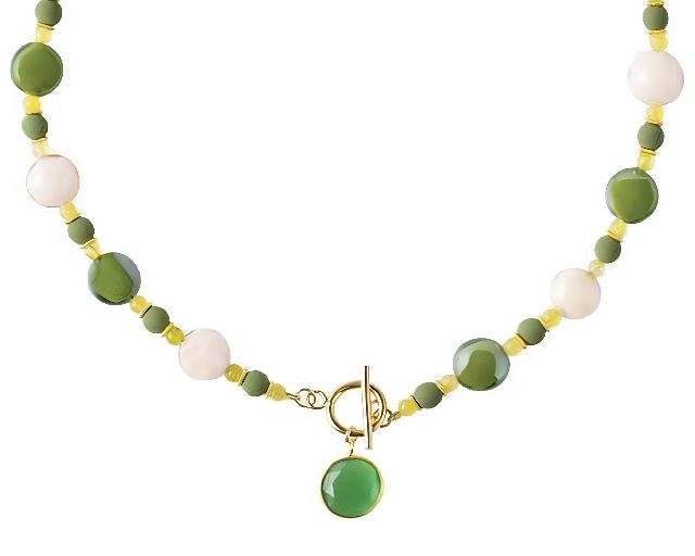 Necklace trace murano glass green