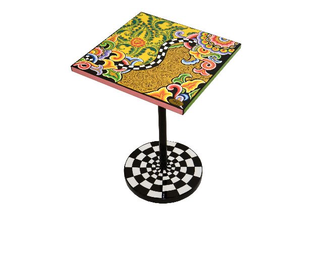 Table floral gold hand painted