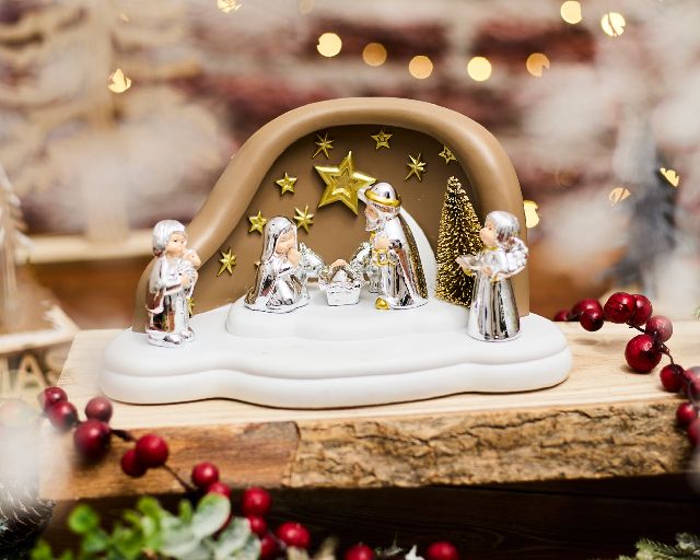Christmas gift nativity scene and comet with led light