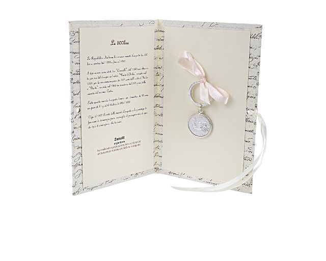 Keychain le 500 lire silver