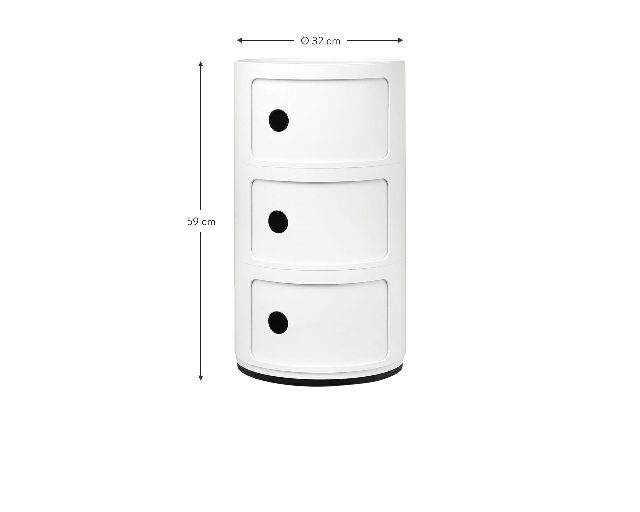 Cassettiera Componibile Recycled A Tre Elementi Colore Bianco Kartell