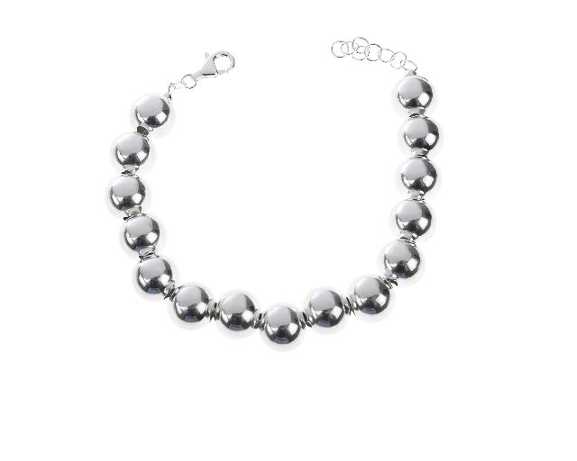 Bracciale a palle argento con allungo