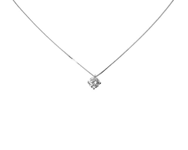 Collana argento con punto luce zircone bianco