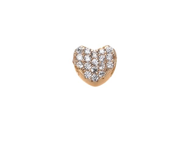 Ciondolo cuore dancing names argento con zirconi