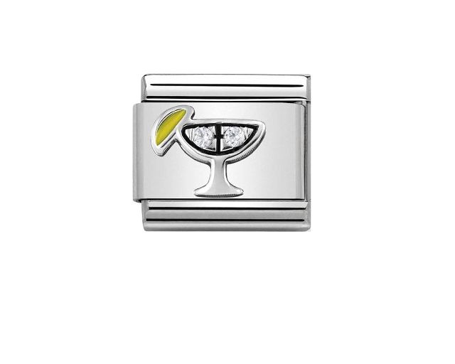 Cocktail composable steel silver and zircons