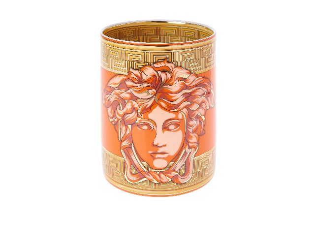 Vase madusa amplified porcelain orange