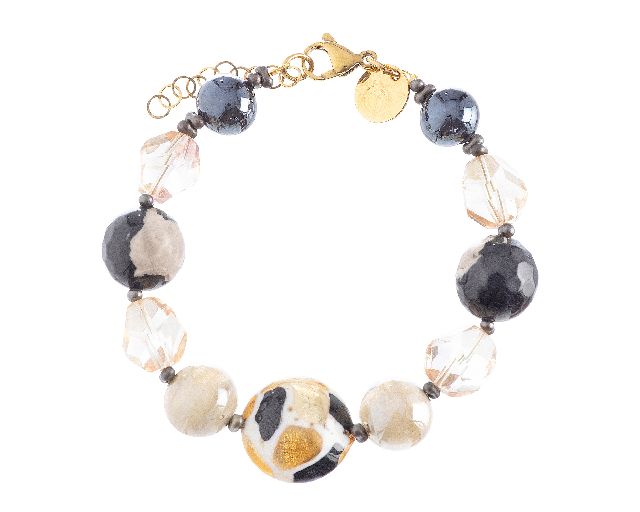 Bracciale aura vetro di murano nero
