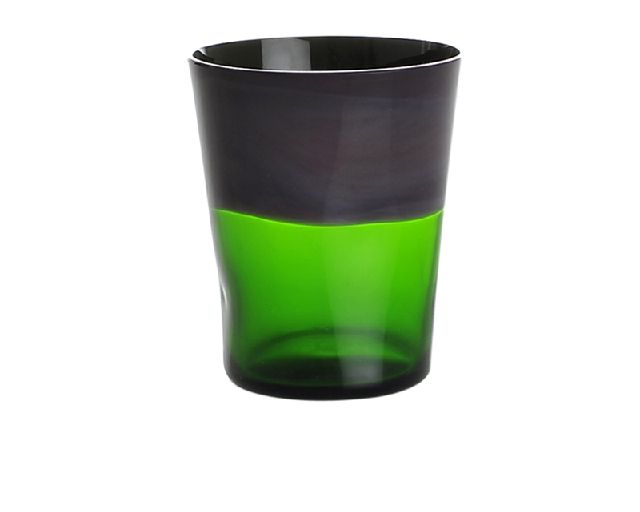 Bicchiere acqua dandy vetro di murano mirtillo verde pino