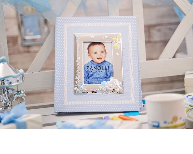 Album sleepy teddy bear pvd silver with picture frame blue