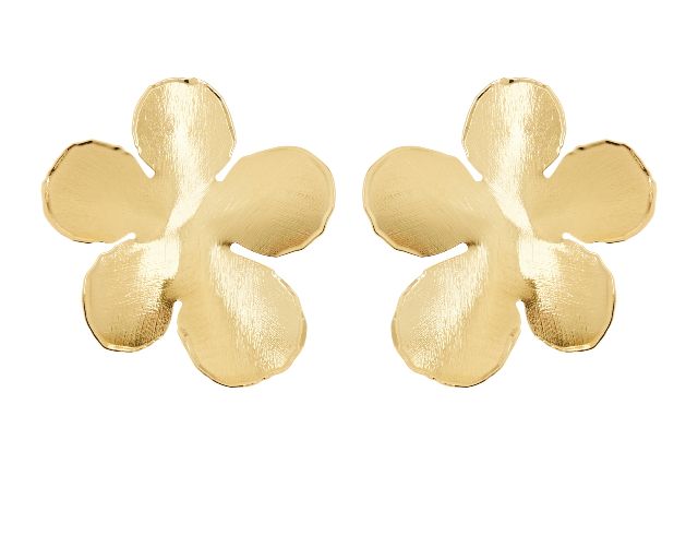 Orecchini fiore argento dorato