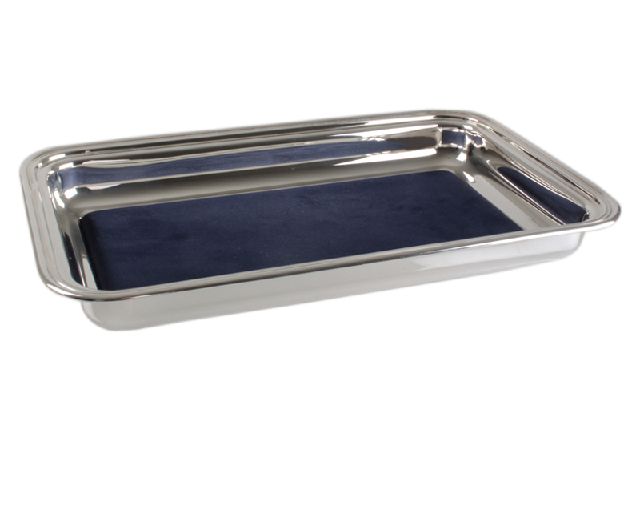 Svuotatasche rettangolare silver plated in stile inglese