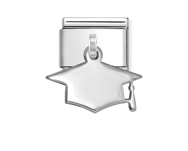 Graduation hat composable steel and silver