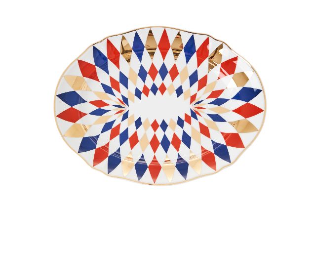 Oval Serving Plate Abracadabra Quadri Porcelain Bitossi Home 169179 954abr01095