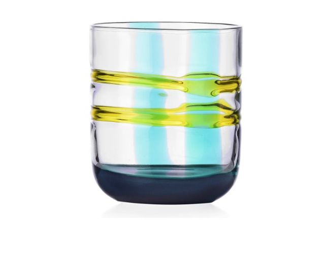 Tumbler glass gesti turquoise yellow