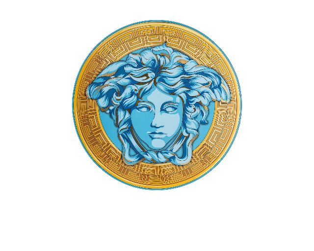 Fruit plate madusa amplified porcelain blue