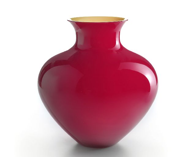Vase antares murano glass large red/amber