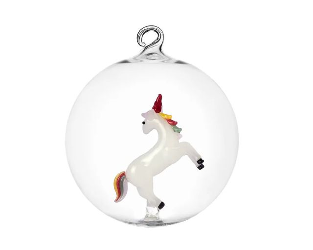 Christmas ball unicorn woodland tales
