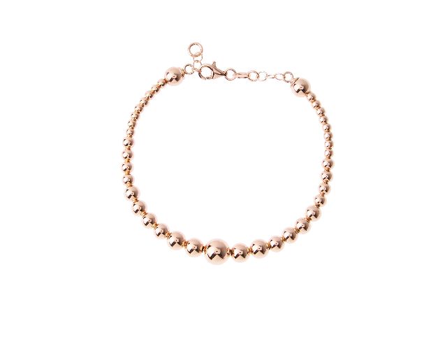Bracciale pure argento con palline degradè rosè