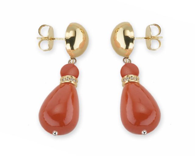 Earrings unica brass