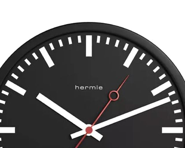 Orologio Da Parete Acciaio Quadrante Nero Hermle 190654 888he3047174200