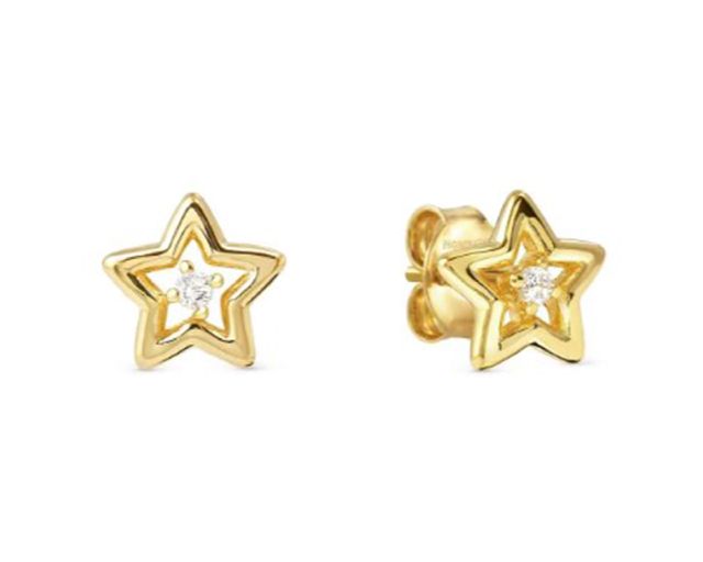 Orecchini dreams beats argento dorato stella con zirconi