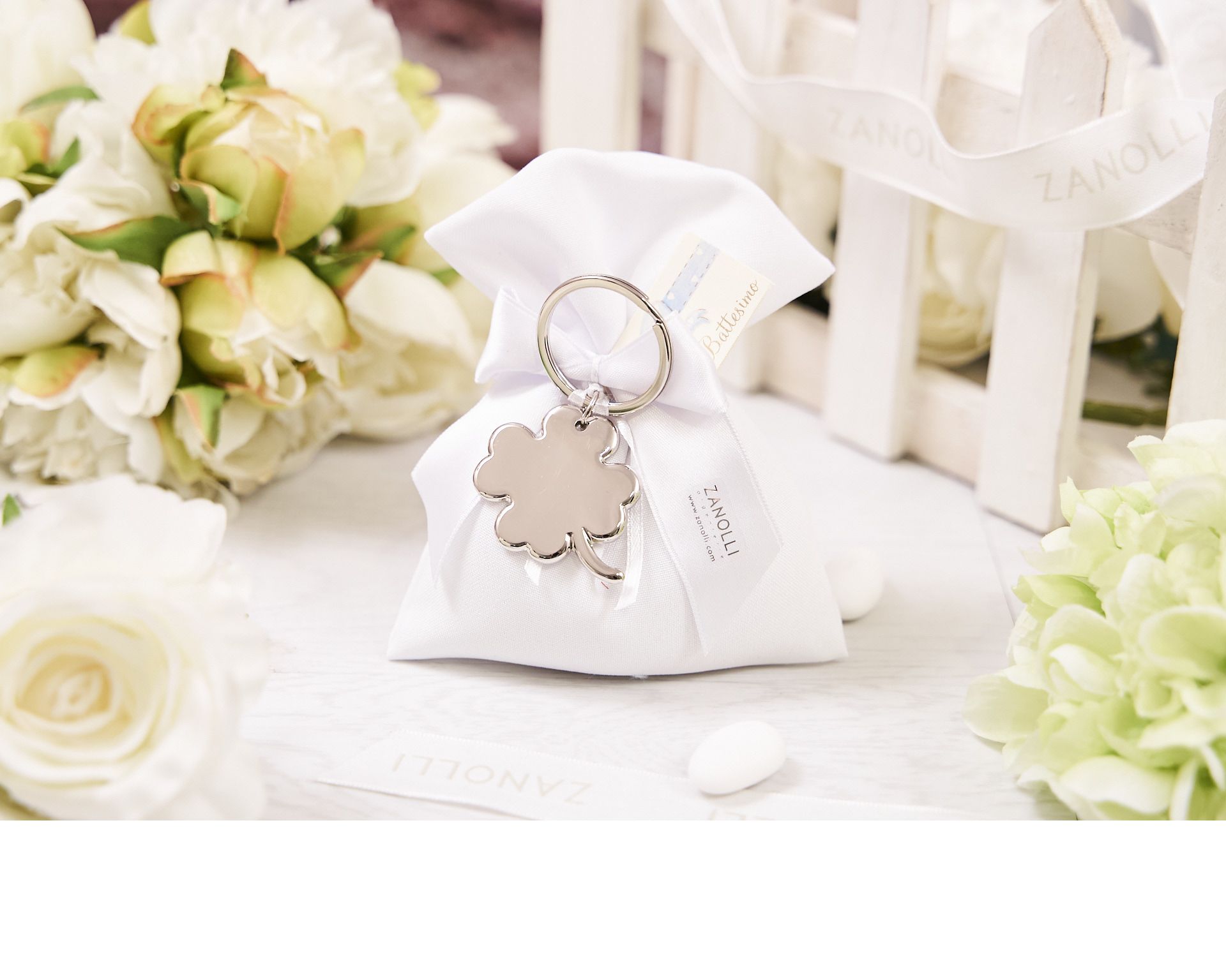 Keyring Quaterfoil With Sugared Almonds Selezione Zanolli 177433 6287640hx