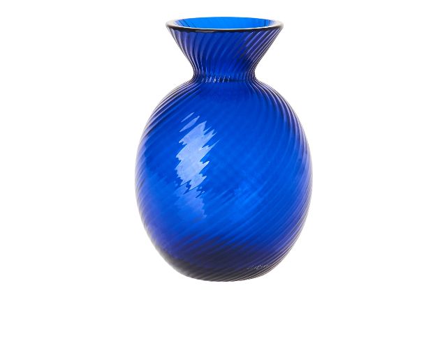 Vase gemme rigadin murano glass sapphire