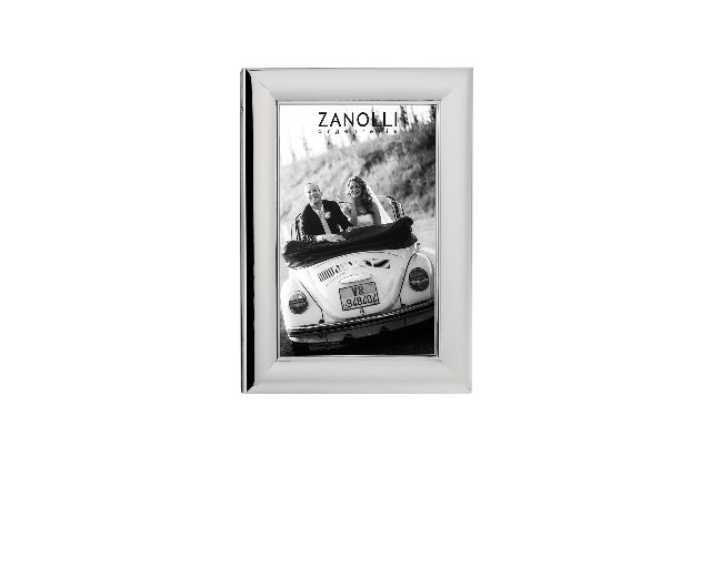 Picture frame silver with bold shiny band