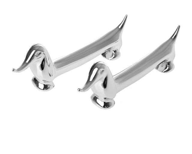 Pair Of Cutlery Rests Dog Silver Plated Selezione Zanolli