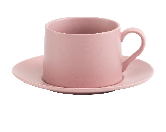 Tea cup with saucer levante porcelain pink